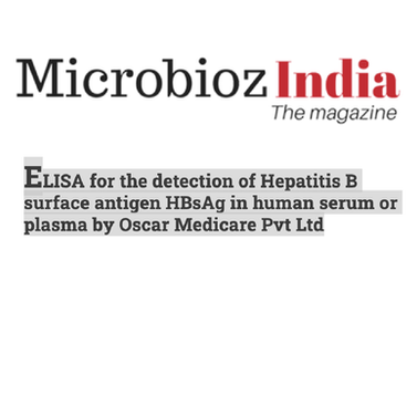 Microbioz India: ELISA for the detection of Hepatitis B surface antigen HBsAg in human serum /plasma